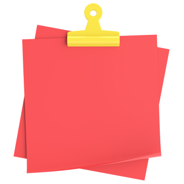 Üç boyutlu not defteri. Yapışkan bir not. 3B illüstrasyon.