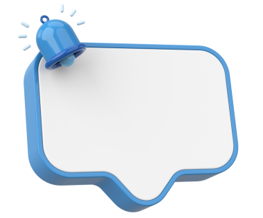 Üç boyutlu uyarı kutusu. 3B illüstrasyon.