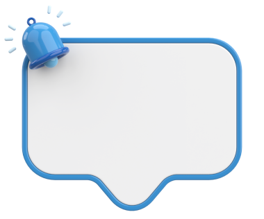 Üç boyutlu uyarı kutusu. 3B illüstrasyon.