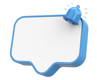 Üç boyutlu uyarı kutusu. 3B illüstrasyon.