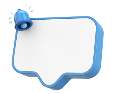 Üç boyutlu uyarı kutusu. 3B illüstrasyon.