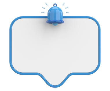 Üç boyutlu uyarı kutusu. 3B illüstrasyon.