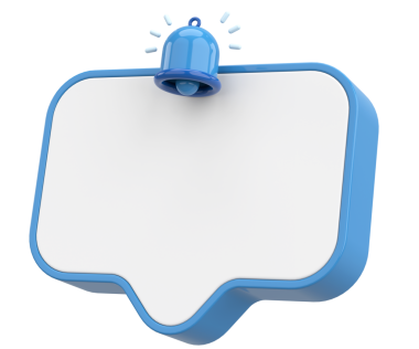 Üç boyutlu uyarı kutusu. 3B illüstrasyon.