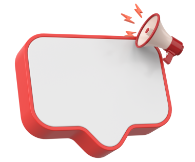 Magafonlu Bildiri Kutusu. 3B Görüntü.