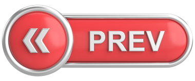 Önceki düğme. Arka düğme. 3B illüstrasyon.