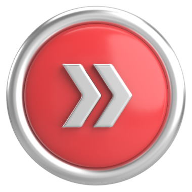 Sonraki düğme. Devam et düğmesi. 3B illüstrasyon.