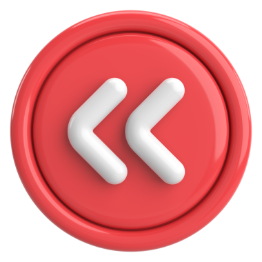 Önceki düğme. Arka düğme. 3B illüstrasyon.