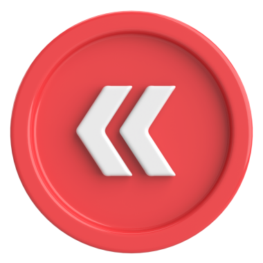 Önceki düğme. Arka düğme. 3B illüstrasyon.