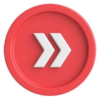 Sonraki düğme. Devam et düğmesi. 3B illüstrasyon.