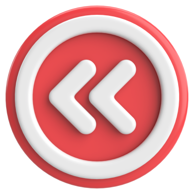 Önceki düğme. Arka düğme. 3B illüstrasyon.