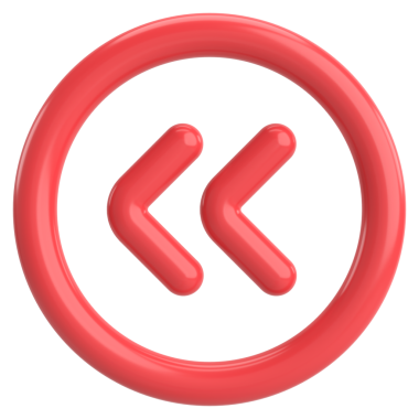 Önceki düğme. Arka düğme. 3B illüstrasyon.