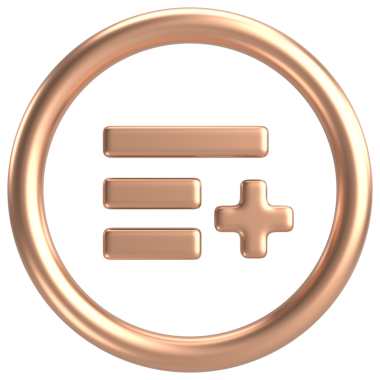 Parça listesi simgesi. Parça listesi düğmesine ekle. 3B illüstrasyon.