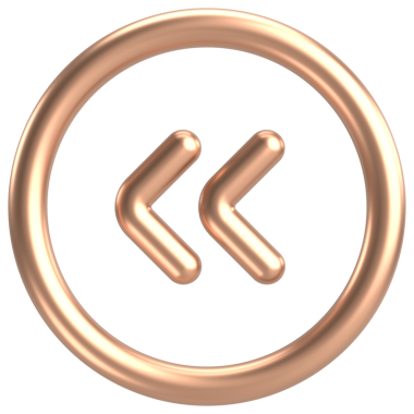 Önceki düğme. Arka düğme. 3B illüstrasyon.