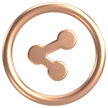 Paylaş düğmesi. Simgeyi paylaş. 3B illüstrasyon.