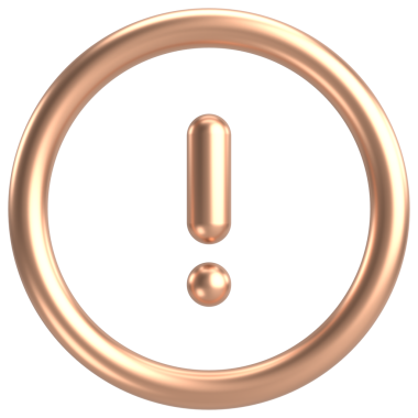 Uyarı işareti. Bildirim simgesi. 3B illüstrasyon.