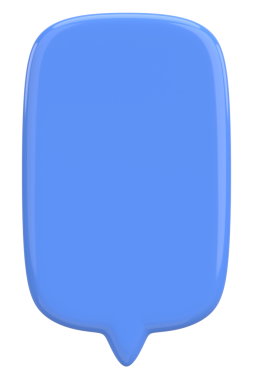 Konuşma balonu. Mesaj kutusu. 3B illüstrasyon.