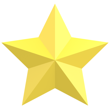 Üç boyutlu yıldız. Yıldız şeklinde. 3B illüstrasyon.