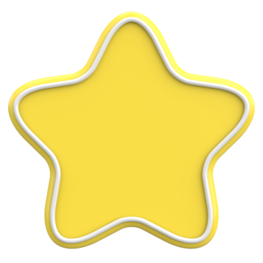 Yıldız Şekli Fiyat Etiketi. 3B illüstrasyon.