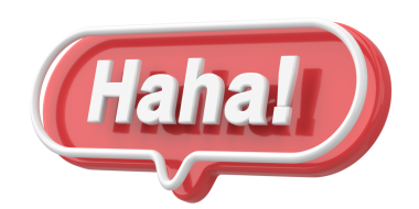 Haha! Kelime ve deyim. 3B illüstrasyon.