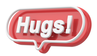 Sarılalım. Kelime ve deyim. 3B illüstrasyon.