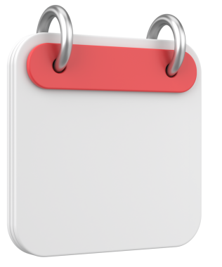 Boş takvim. Üç boyutlu takvim. 3B illüstrasyon.