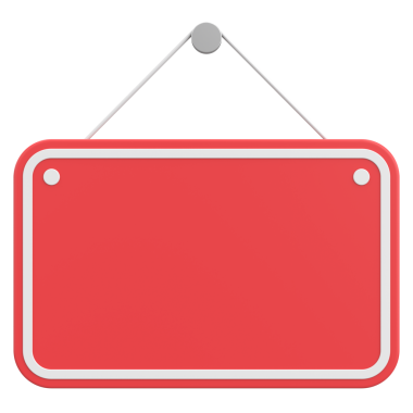 Boş Asılma İşareti. 3B Görüntü.