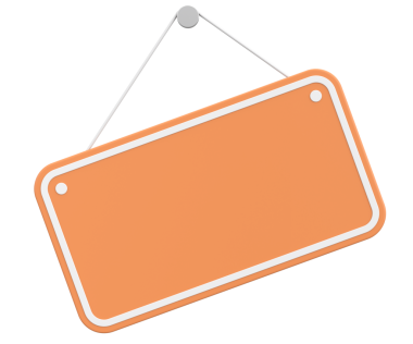 Boş Asılma İşareti. 3B Görüntü.