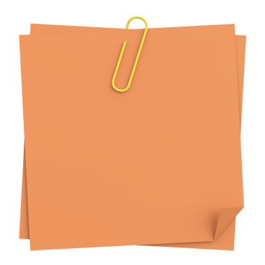 Üç boyutlu not defteri. Yapışkan bir not. 3B illüstrasyon.