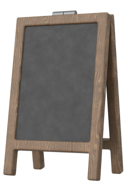 Bir Gıda Ekran Tahtasının 3B Görünümü.