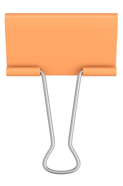 Bağlayıcı Klip. Kağıt Kıskaç. 3B illüstrasyon.