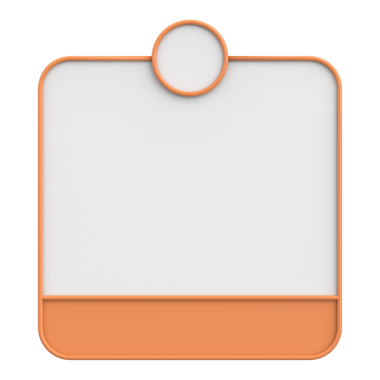 Diyalog kutusunun 3 boyutlu çizimi. Bildirim kutusu.