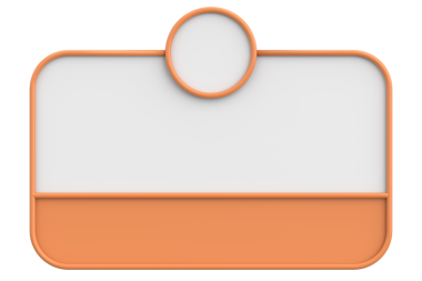 Diyalog kutusunun 3 boyutlu çizimi. Bildirim kutusu.