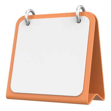 Boş takvim. Üç boyutlu takvim. 3B illüstrasyon.