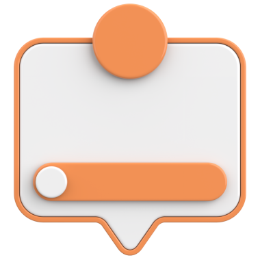 Diyalog kutusunun 3 boyutlu çizimi. Bildirim kutusu.