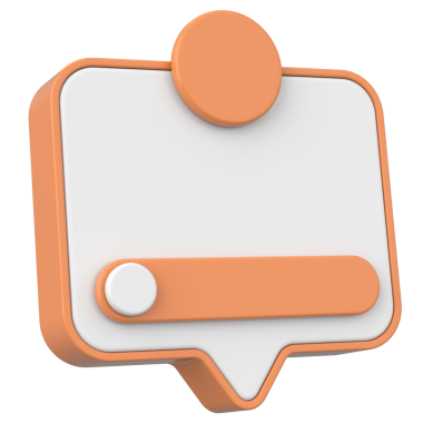 Diyalog kutusunun 3 boyutlu çizimi. Bildirim kutusu.