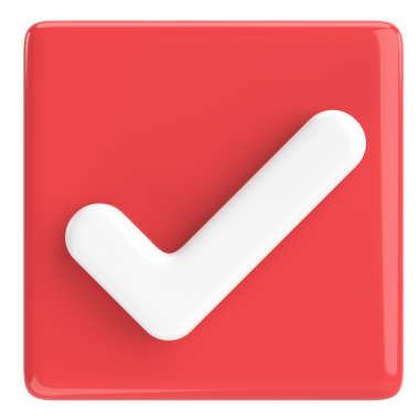 3 boyutlu onay kutusu. İşaretle. 3B illüstrasyon.