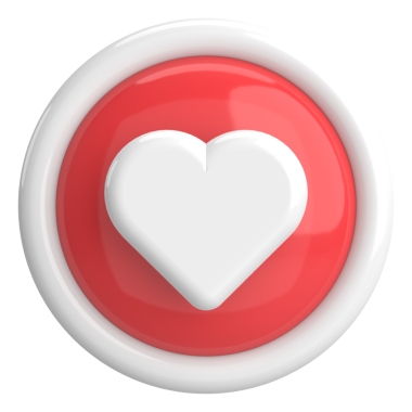 Düğme gibi. İkon gibi. 3B illüstrasyon.