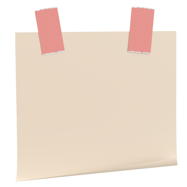 Üç boyutlu not kağıdı. Yapışkan bir not. 3B illüstrasyon.