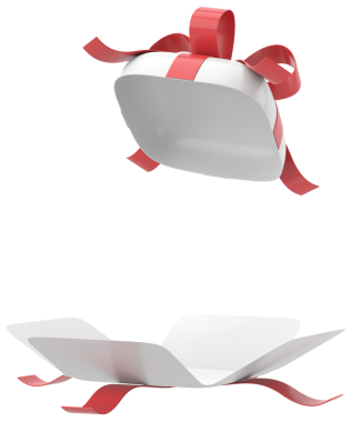 Hediye Kutusu açıldı. Üç boyutlu hediye kutusu. 3B illüstrasyon.