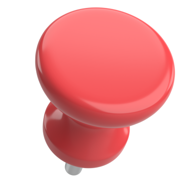 Pimi çek. Çizim iğnesi. Üç boyutlu pim. 3B illüstrasyon.