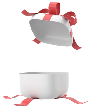 Hediye Kutusu açıldı. Üç boyutlu hediye kutusu. 3B illüstrasyon.