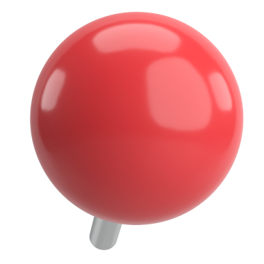 Pimi çek. Çizim iğnesi. Üç boyutlu pim. 3B illüstrasyon.