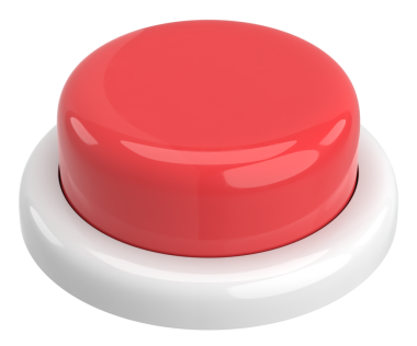 Bas düğmeye. Üç boyutlu düğme. 3B illüstrasyon.