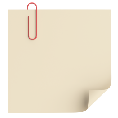 Üç boyutlu not kağıdı. Yapışkan bir not. 3B illüstrasyon.