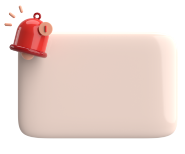 Üç boyutlu uyarı kutusu. 3B illüstrasyon.