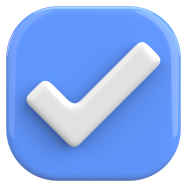 3 boyutlu onay kutusu. İşaretle. 3B illüstrasyon.