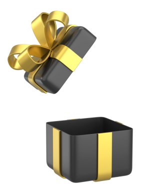 Hediye Kutusu açıldı. Üç boyutlu hediye kutusu. 3B illüstrasyon.