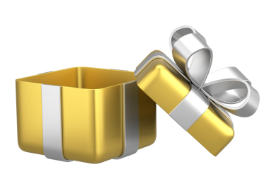 Hediye Kutusu açıldı. Üç boyutlu hediye kutusu. 3B illüstrasyon.