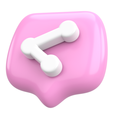 Simgeyi paylaş. Paylaş düğmesi. 3B illüstrasyon.