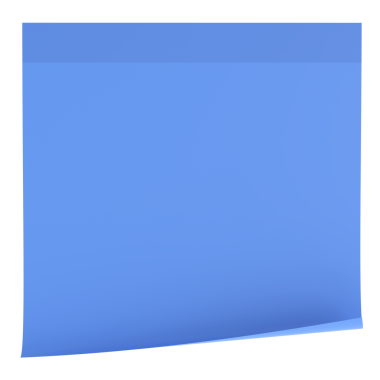 Yapışkan bir not. Üç boyutlu not kağıdı. 3B illüstrasyon.